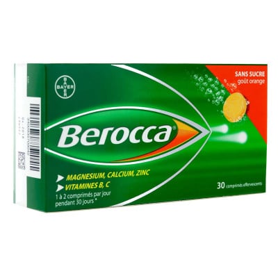 berocca - orange - effervescent - pharmacie charlet